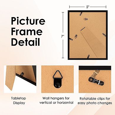 5x7 Picture Frame Set of 6, Frames Bulk with HD Plexiglass,Without Mat, Multi Picture Frames Collage