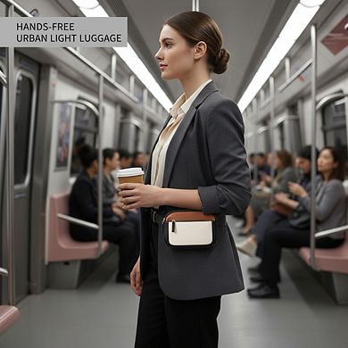 Women's Mini Crossbody Belt Bag, Leather Fanny Pack with Adjustable Strap