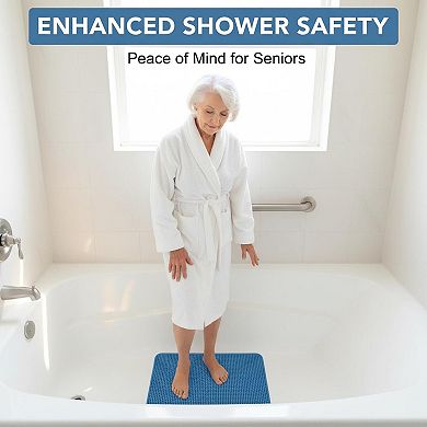 Non-slip Bathtub Mat Extra Soft TPE Machine Washable Drainage Holes