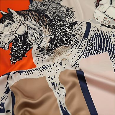 Lightweight Silk Scarf Square Design for Hair and Fashion Accessory