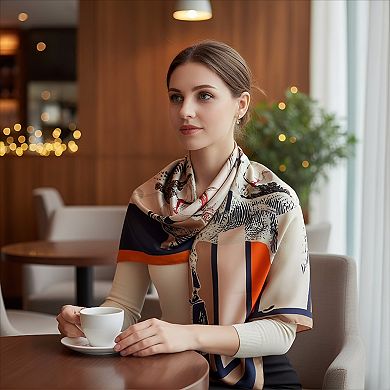 Lightweight Silk Scarf Square Design for Hair and Fashion Accessory