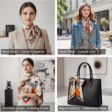 Lightweight Silk Scarf Square Design for Hair and Fashion Accessory