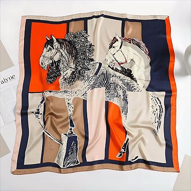 Lightweight Silk Scarf Square Design for Hair and Fashion Accessory