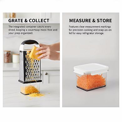 Stainless Steel Box Grater Four Sided with Multiple Cutting Options
