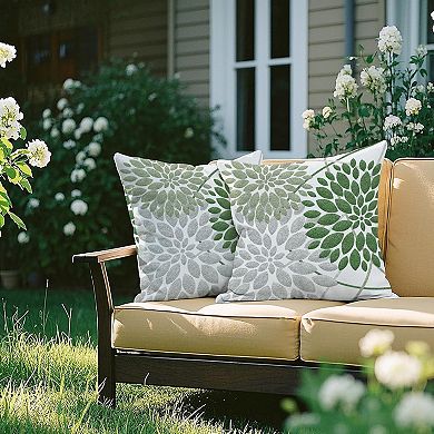 Decorative Throw Pillow Covers Set of 2, Double-Sided White Linen Green Silver Grey Pillow Cases