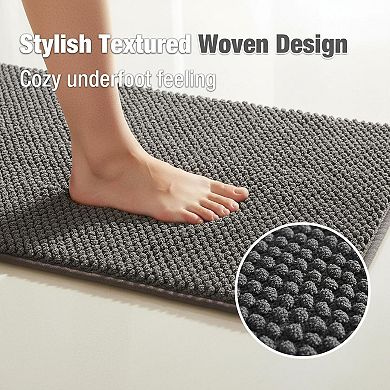Non Slip Washable Bathroom Rug Super Absorbent Quick Dry Low Pile Bath Mat