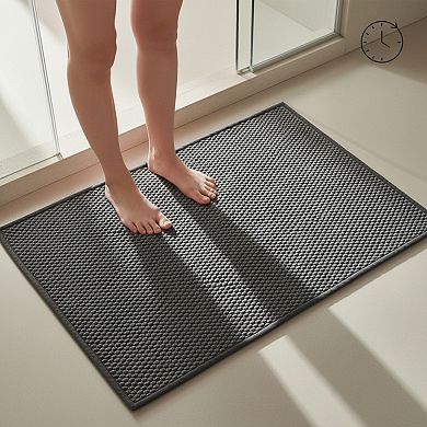 Non Slip Washable Bathroom Rug Super Absorbent Quick Dry Low Pile Bath Mat