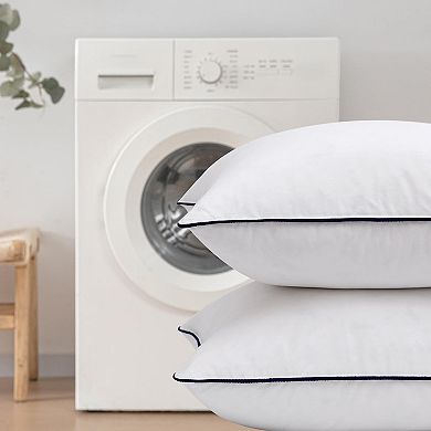 Goose Feather Down 20x20 Pillow Insert Set of 2 with Down-Proof Cotton Cover, Decorative Pillow