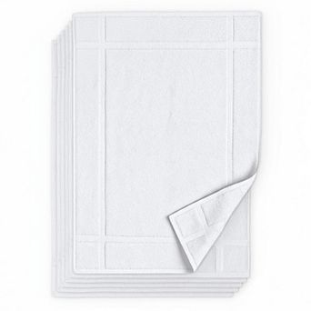6 Pack Cotton Bath Mats 687 GSM Soft Absorbent Machine Washable OEKO TEX Certified
