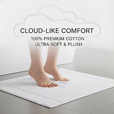 6 Pack Cotton Bath Mats 687 GSM Soft Absorbent Machine Washable OEKO TEX Certified