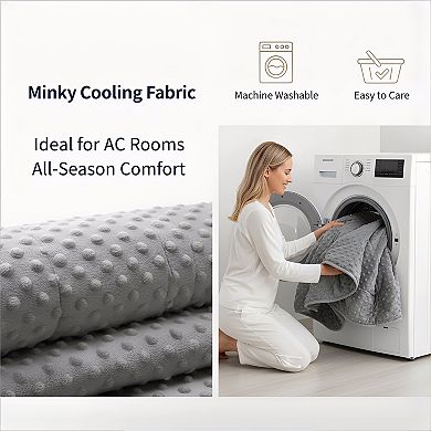 Heavy Minky Blanket Weighted Design Washable for Better Sleep