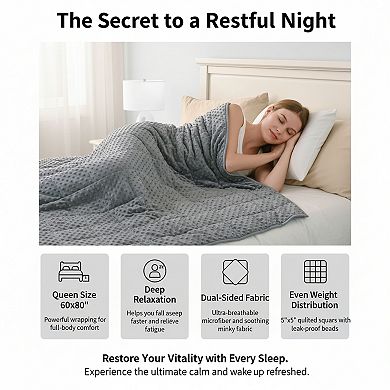 Heavy Minky Blanket Weighted Design Washable for Better Sleep