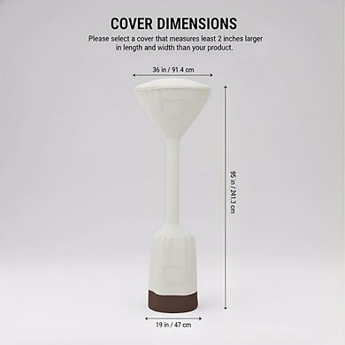 Wind Snow Resistant Patio Heater Cover 36x18.5x95", Tan Easy-On Outdoor
