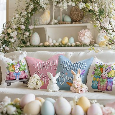 Easter Throw Pillow Covers Set of 4, Spring Decorative Farmhouse Holiday Cushion Case for Home