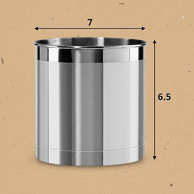 Stainless Steel Utensil Holder Weighted Base Extra Large Crock Countertop Organizer