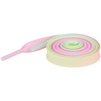 Women's White Shoelaces Colorful Wave Pattern Strings for Sneakers 55.1"