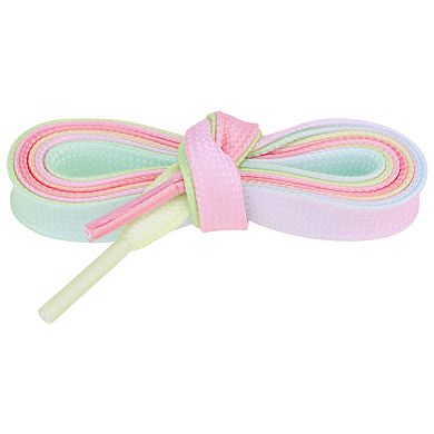 Women's White Shoelaces Colorful Wave Pattern Strings for Sneakers 55.1"