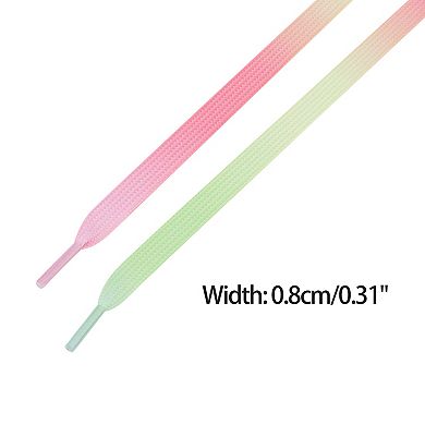 Women's White Shoelaces Colorful Wave Pattern Strings for Sneakers 55.1"