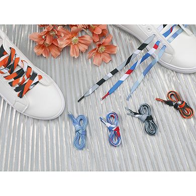 Women's Splicing Printing Flat Shoelaces for Sneakers Shoes 1 Pair 55.1"