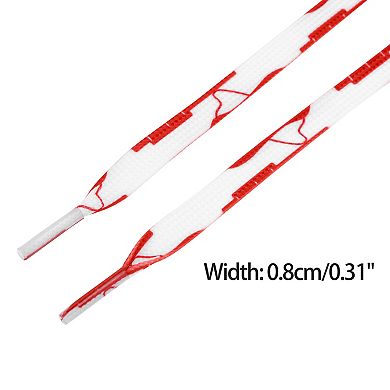 Women's Flat Irregular Color Blocks Shoelaces for Sneakers 2 Pairs 39.4"