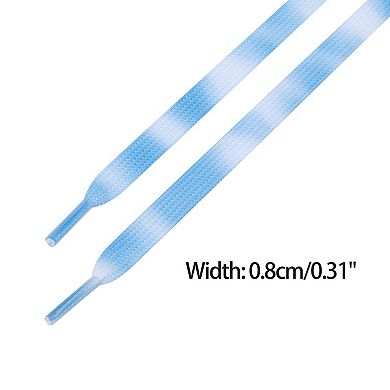 Women's White Shoelaces Colorful Wave Pattern Strings for Sneakers 55.1"