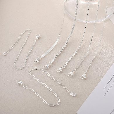 Simple Stackable Silver Bracelet Adjustable Set