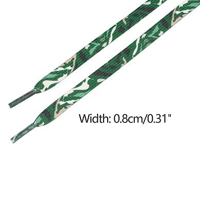 Women's Thin Flat Contrast Color 0.3'' Wide Camouflage Laces 1 Pair 39.4"