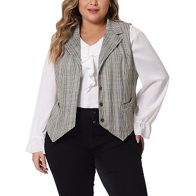 2 Pcs Women's Plus Size Waistcoat Vest Vintage Vest Button Steampunk Dress Jacquard Jacket
