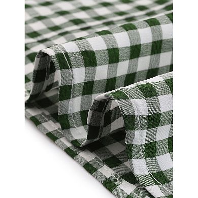 2 Pcs Women's Plus Size Summer Gingham Tops Sweetheart Neck Flounce Sleeve Blouse Top