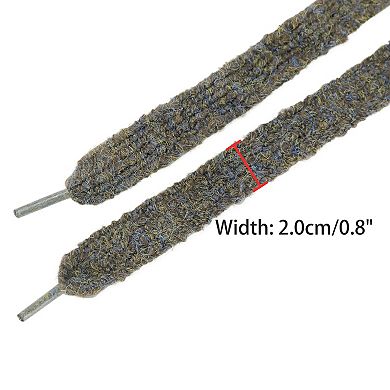 Women's Flat Mixed Color Mohair Widened Shoelaces for Sneakers 2 Pairs 47.2"
