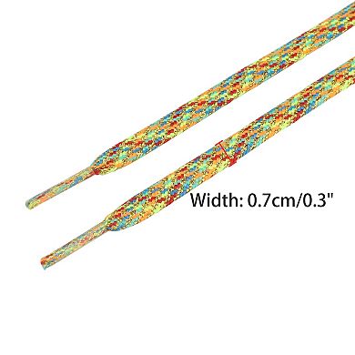 Shiny Colorful Metallic Laces Flat Thin Glitter Shoe Laces 2 Pairs 39.4"