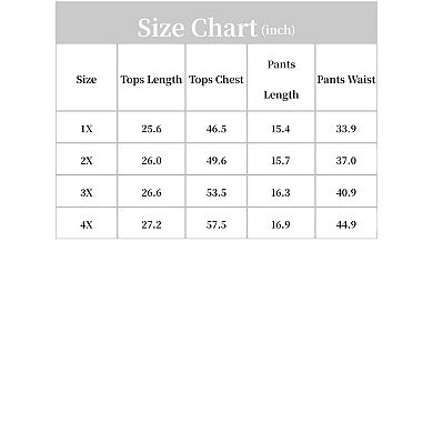 2 Sets Women's Plus Size Pajamas Set Knit Tank Top Sleepwear