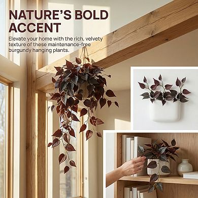 Artificial Anthurium Leaves, Real Touch Soft Rubber Faux Greenery Stems for Home Office Decor 6.7"H