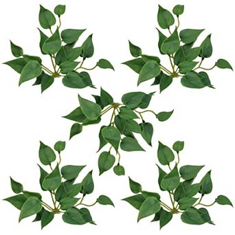 Artificial Anthurium Leaves, Real Touch Soft Rubber Faux Greenery Stems for Home Office Decor 6.7"H