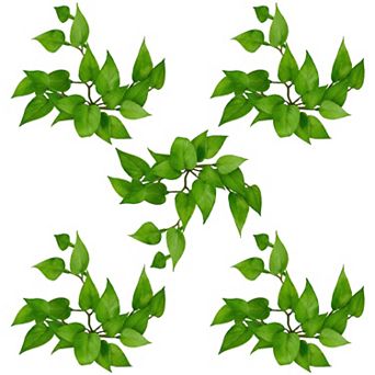 Artificial Anthurium Leaves, Real Touch Soft Rubber Faux Greenery Stems for Home Office Decor 6.7"H