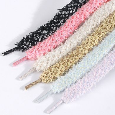 Women's 1 Pair Flat 0.47'' Fat Soft Fluffy Shoelaces for Sneakers 39.4"