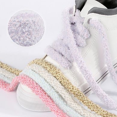 Women's 1 Pair Flat 0.47'' Fat Soft Fluffy Shoelaces for Sneakers 39.4"
