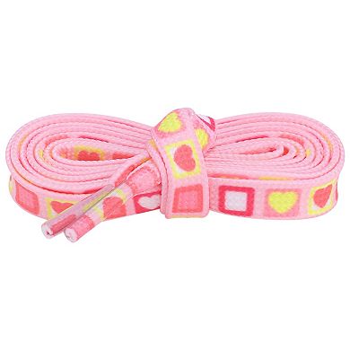 Shoelaces for Sneakers Colorful Heart Square Print Flat Shoe Laces 1 Pair 39.4"