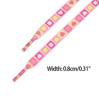 Shoelaces for Sneakers Colorful Heart Square Print Flat Shoe Laces 1 Pair 39.4"