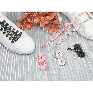 Shoelaces for Sneakers Colorful Heart Square Print Flat Shoe Laces 1 Pair 39.4"