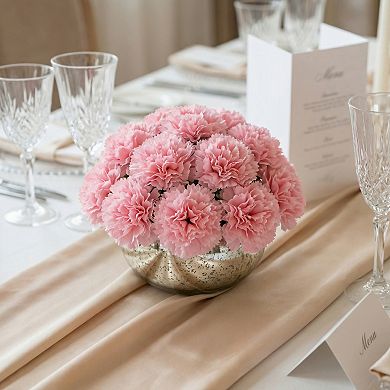Artificial Carnation Flowers with Stems, Silk Carnations with Detachable Heads for DIY 5.9"H
