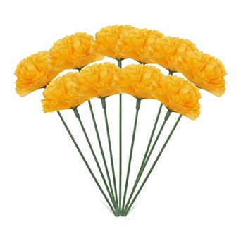 Artificial Carnation Flowers with Stems, Silk Carnations with Detachable Heads for DIY 5.9"H