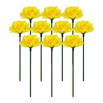 Artificial Carnation Flowers with Stems, Silk Carnations with Detachable Heads for DIY 5.9"H
