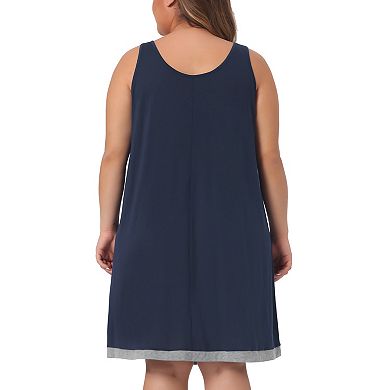 2 Packs Women's Plus Size Nightgown Sleeveless Wide Strap Pleated Sleepwear