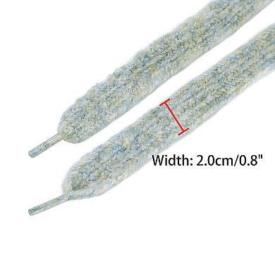Women's Flat Mixed Color Mohair Widened Shoelaces for Sneakers 2 Pairs 55.1"