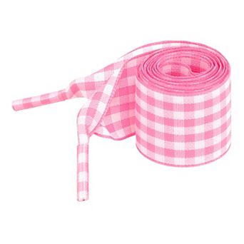 Women's Wide Flat Shoelaces Plaid Fantastic Shoe Laces for Sneaker 2 Pairs 39.4"