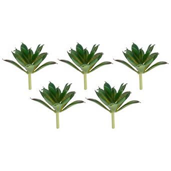 5 pc Realistic Artificial Air Plants 2.8" Mini Faux Tillandsia Bromeliad Flocked Soft PE Greenery