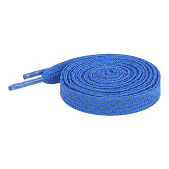 Reflective Dual Color Checkered Woven Flat Shoelaces 2 Pairs for Sneakers 47.2"