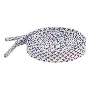 Reflective Dual Color Checkered Woven Flat Shoelaces 2 Pairs for Sneakers 47.2"