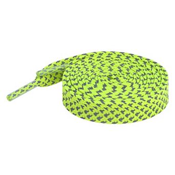 Reflective Dual Color Checkered Woven Flat Shoelaces 2 Pairs for Sneakers 47.2"